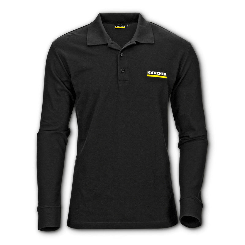 Poloshirt Herren langarm schwarz, Gr. S