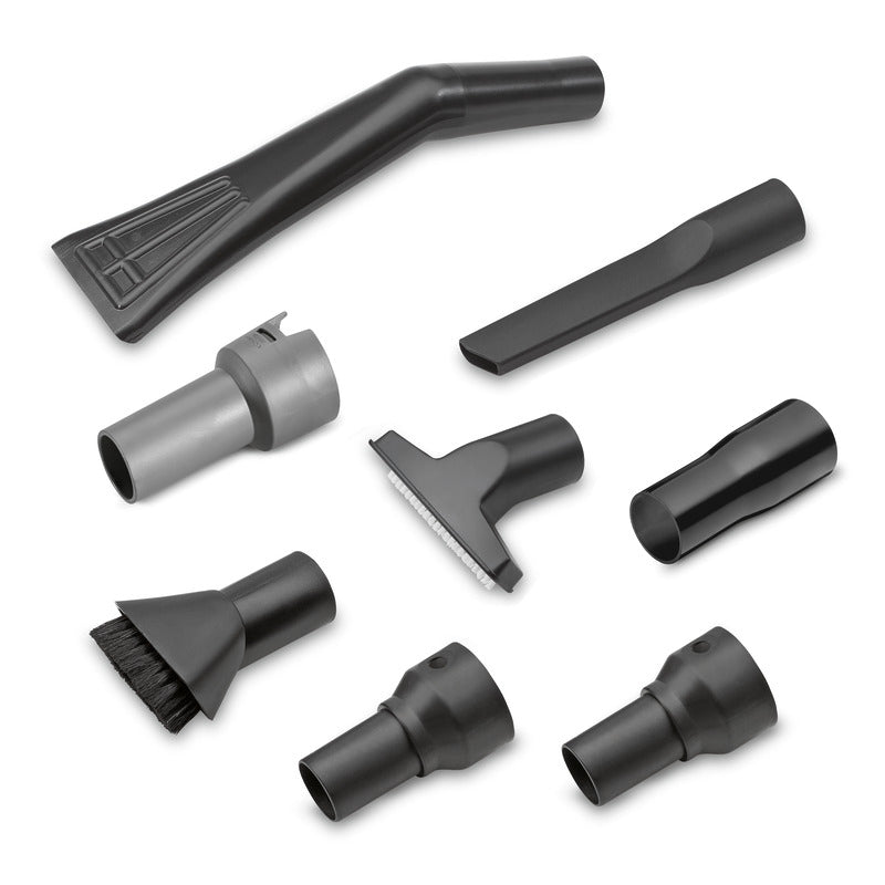 Zubehörset Autoreinigung DN 35: Autosaugdüse, Polsterdüse, Fugendüse, Saugpinsel, Adapter DN 35 und 40, Adapter von DN 40 auf DN 35